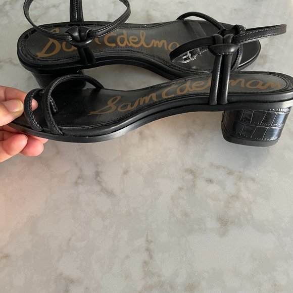Sam Edelman Croc Leather Sandals - Picture 2 of 5